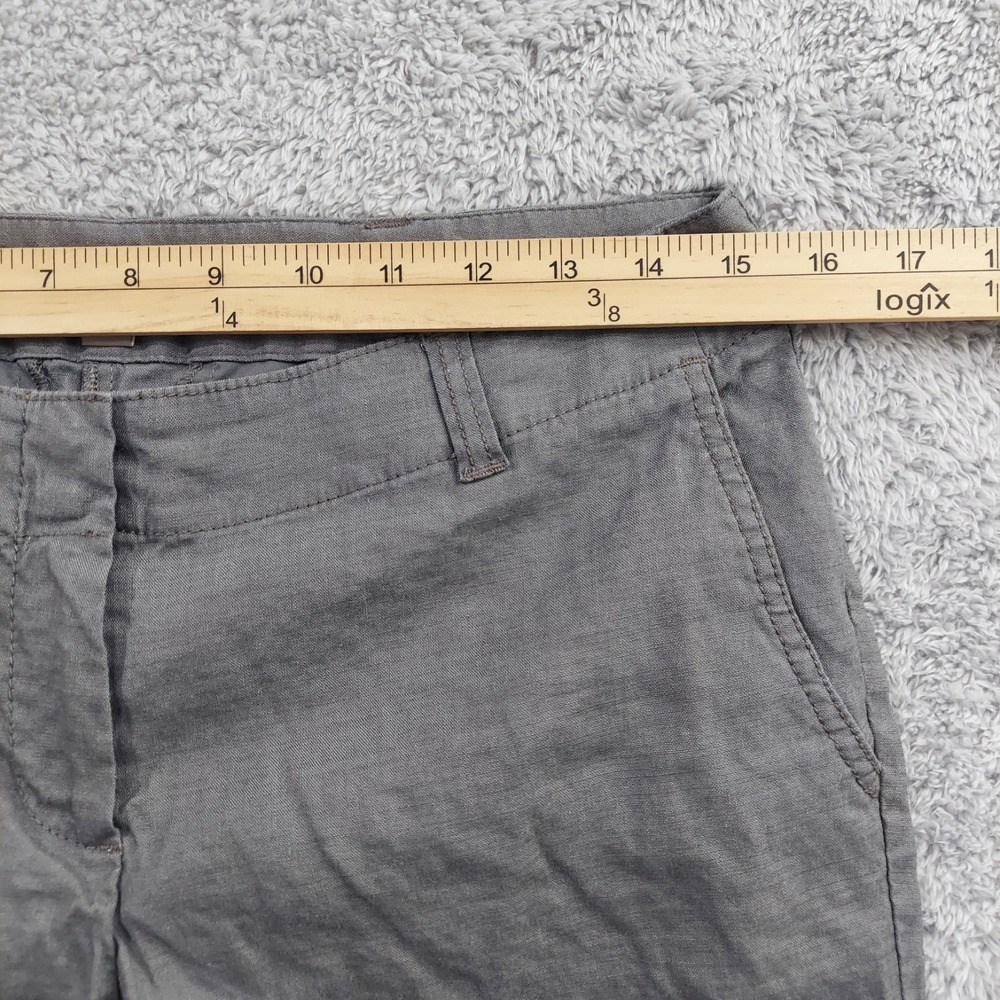 J. Jill Capri Pants Women's Size 8 Gray Linen Blend Stretch‎ Cropped Trousers - Picture 4 of 12